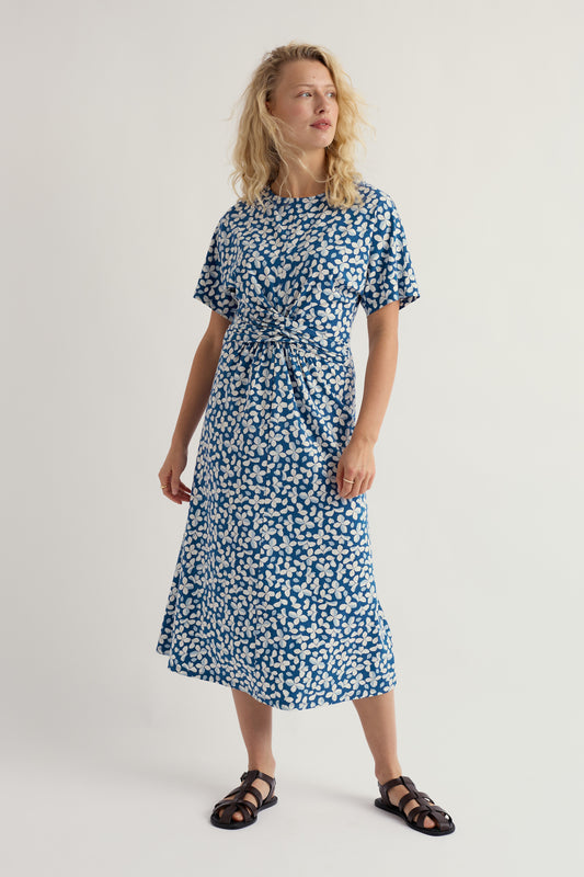 Midi-Jerseykleid in Wasserminze