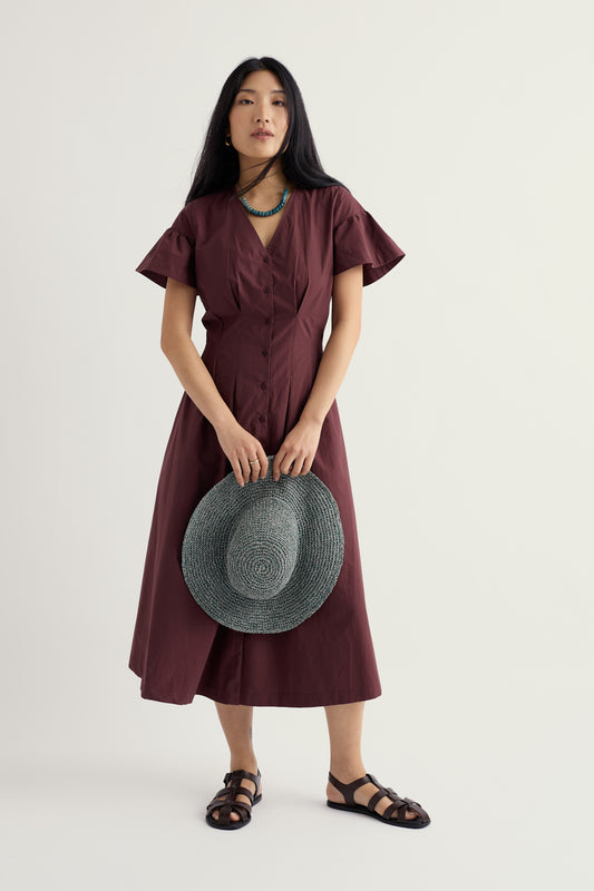 Kerthen Woods Popeline-Midikleid