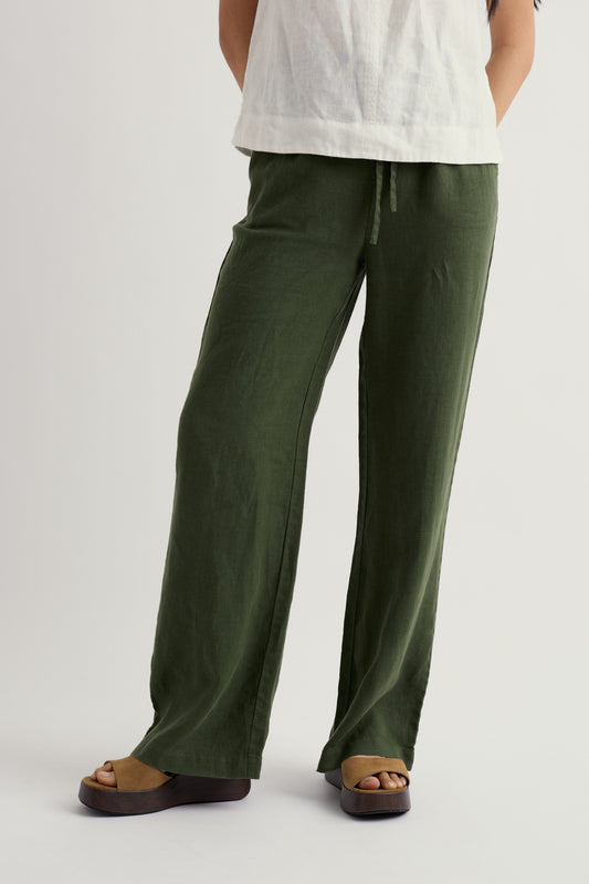 Tide Flow Leinenhose mit weitem Bein