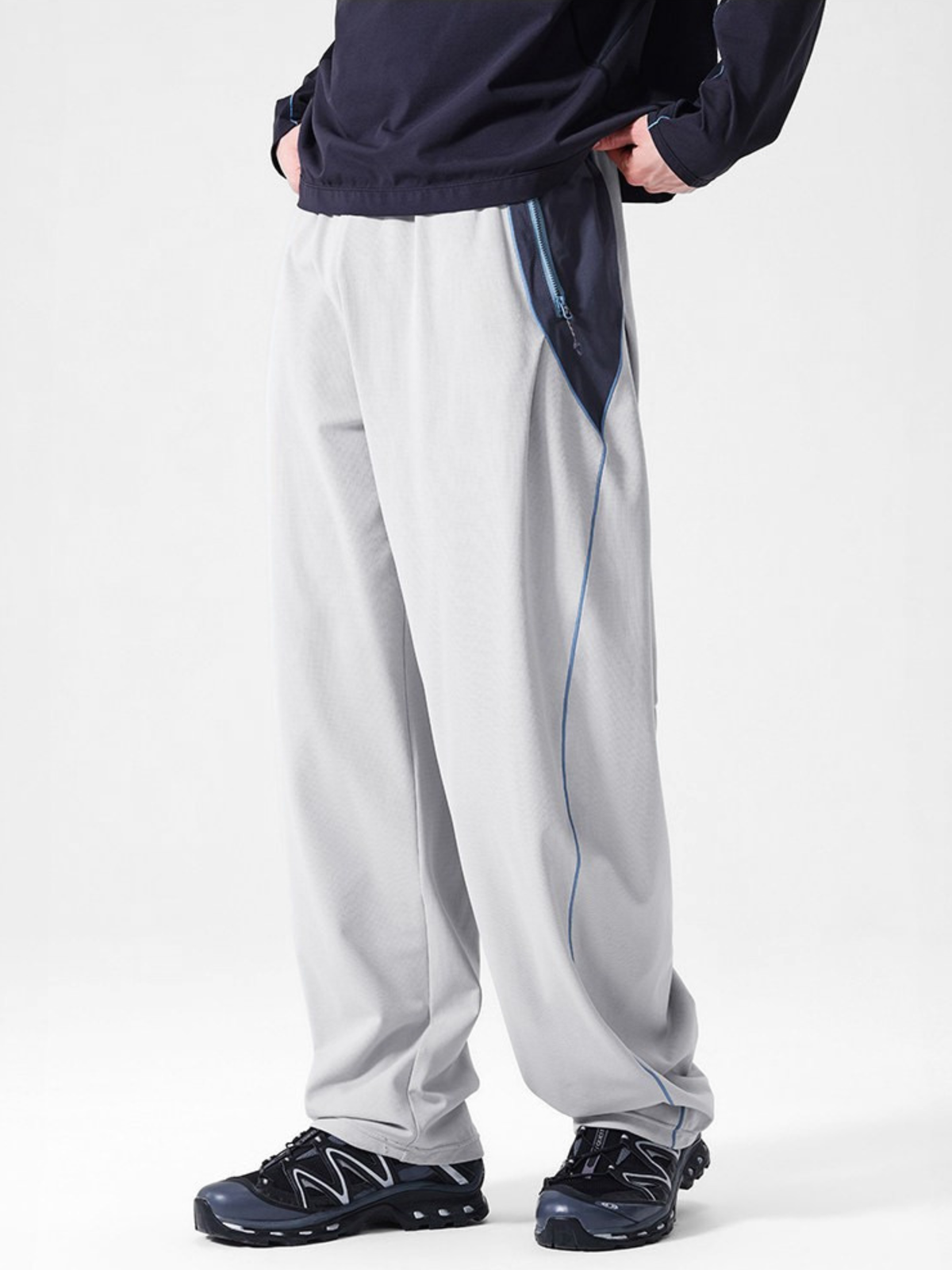 RunFlow – Unisex-Fallschirmspringerhose mit Kontrastnähten, leicht und schnelltrocknend