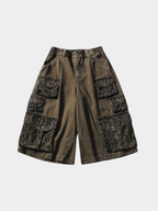 CampStick – Unisex gewaschene Utility-Cargohose in verkürzter Länge