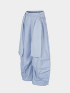 SoftEarth - Damen-Hose mit geradem Bein, Karoeinsatz und Gürtel