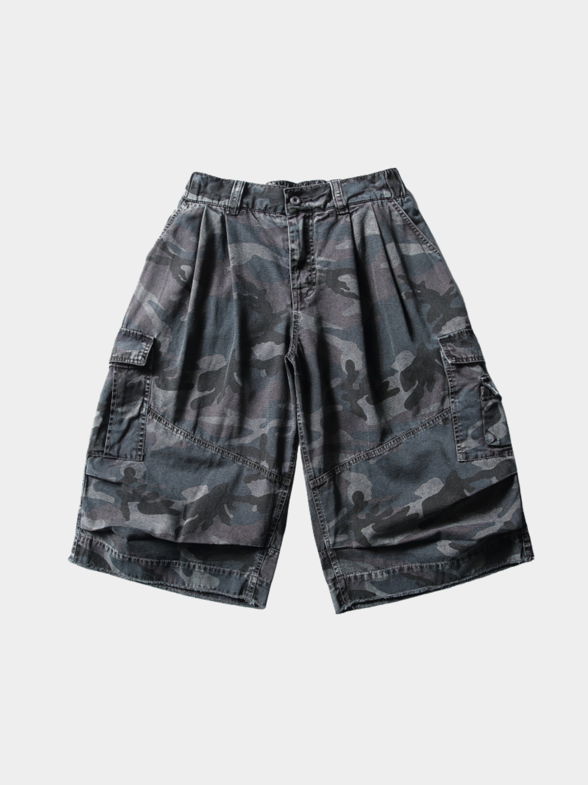 CampShell – Unisex-Camouflage-Shorts mit mehreren Taschen in lockerer Passform