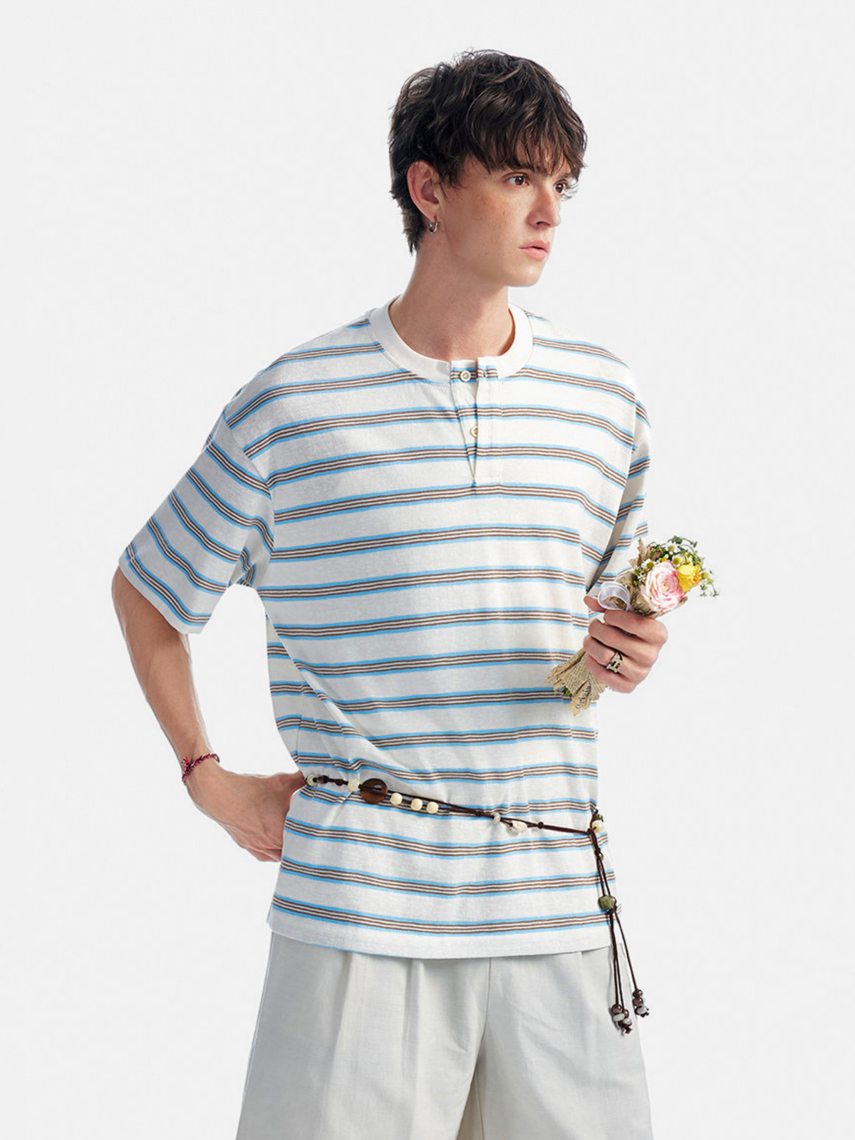 CrestWrap – Herren-Henley-Shirt mit kurzem Arm aus Lyocell-Mischgewebe