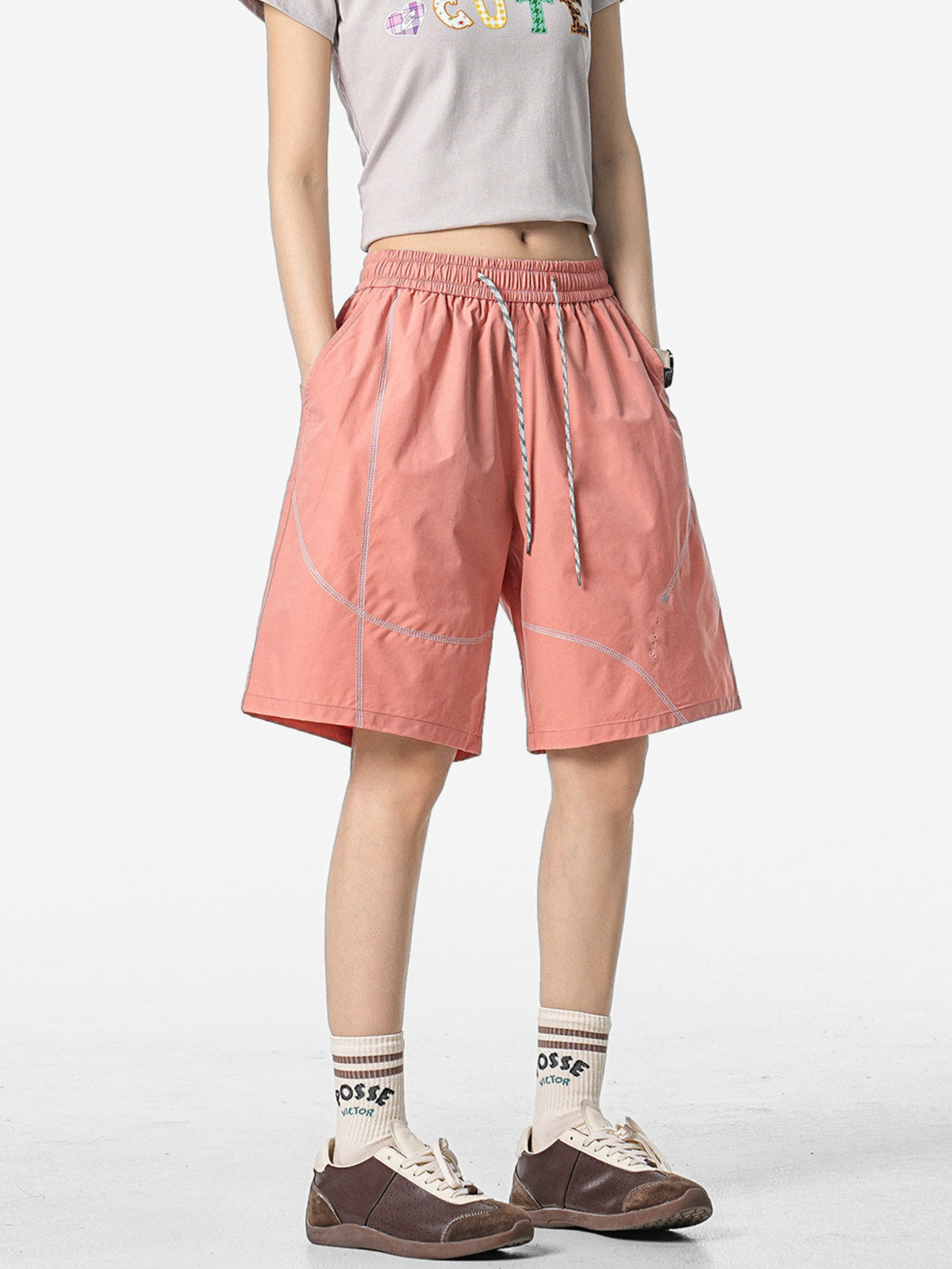 FoxLeap – Unisex-Sportshorts mit Kontrastnähten, leicht und atmungsaktiv