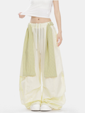 SoftEarth - Damen-Hose mit geradem Bein, Karoeinsatz und Gürtel
