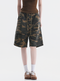FoxCreek – Damen-Cargoshorts im gewaschenen Camouflage-Look