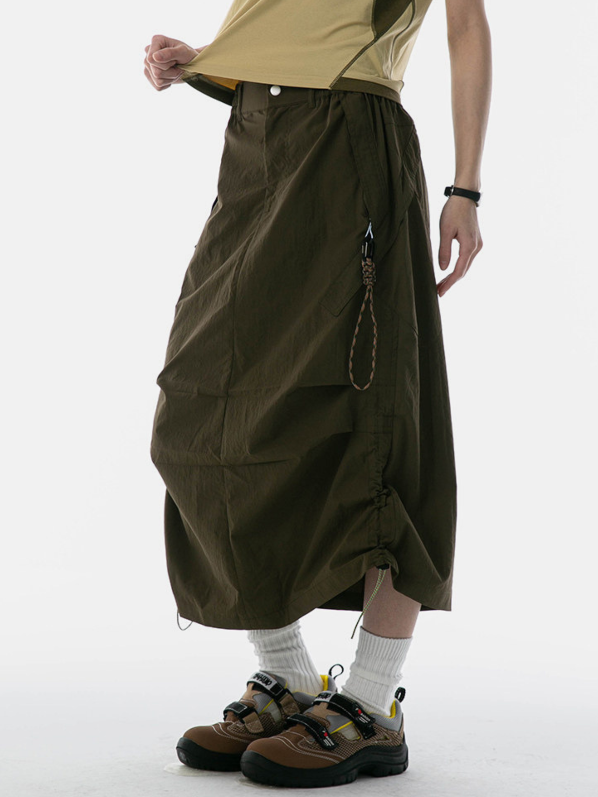 MontView – Schnelltrocknender Utility-Midirock mit Kordelzug für Damen