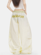 SoftEarth - Damen-Hose mit geradem Bein, Karoeinsatz und Gürtel