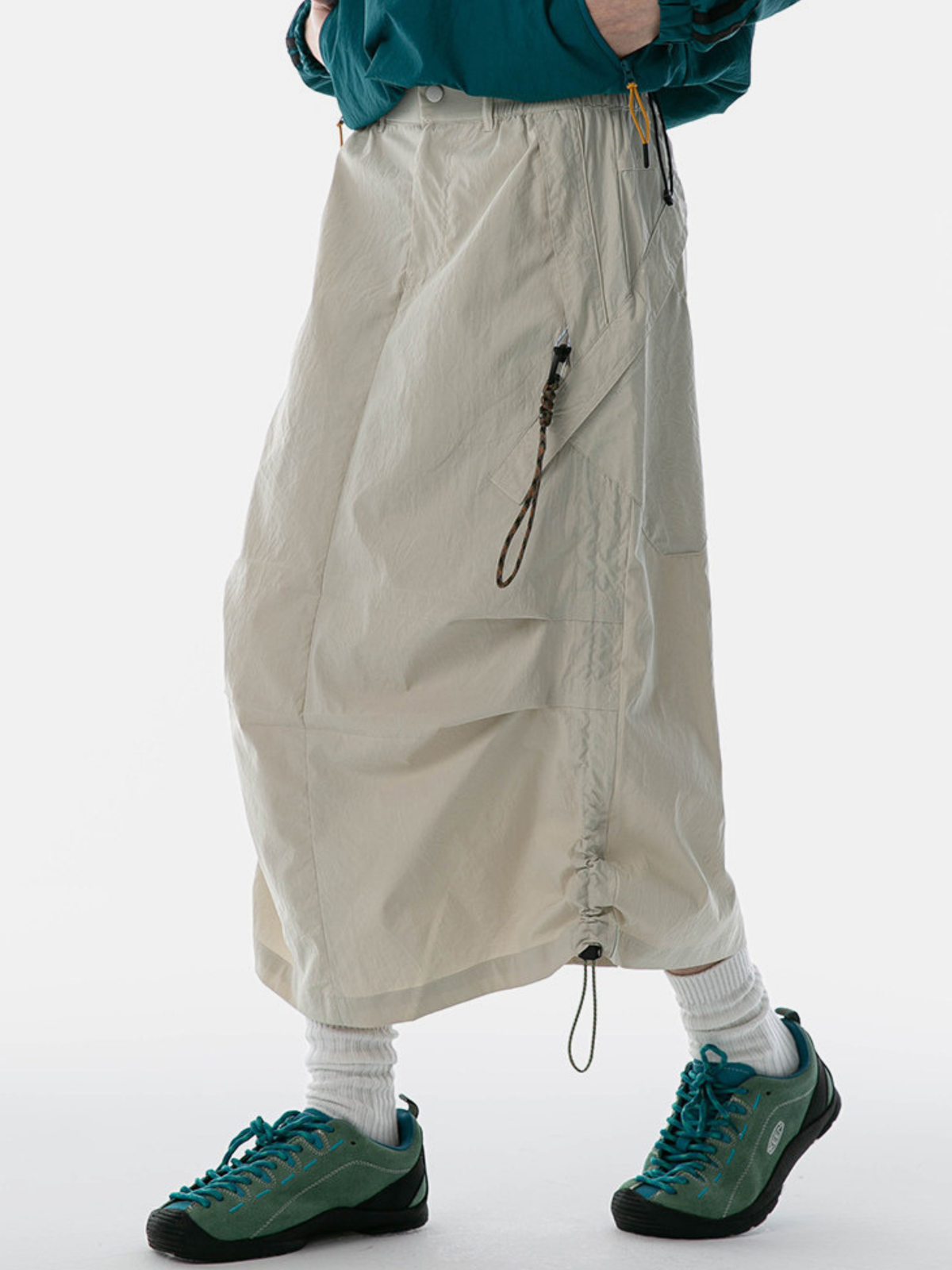 MontView – Schnelltrocknender Utility-Midirock mit Kordelzug für Damen