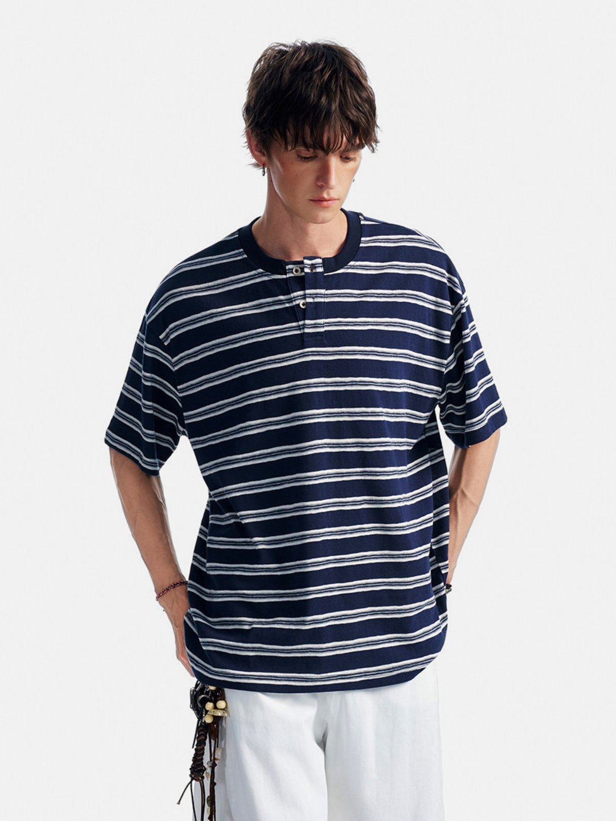 CrestWrap – Herren-Henley-Shirt mit kurzem Arm aus Lyocell-Mischgewebe