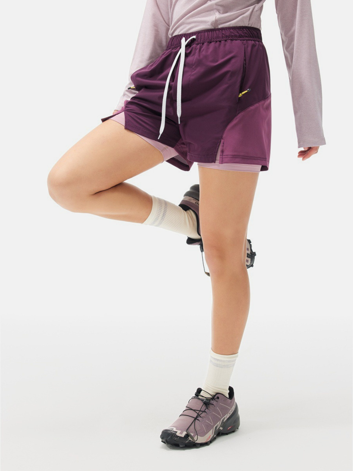 AlpGear - Unisex schnelltrocknende 2-in-1 Funktionsshorts mit Wetterschutz