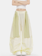 SoftEarth - Damen-Hose mit geradem Bein, Karoeinsatz und Gürtel
