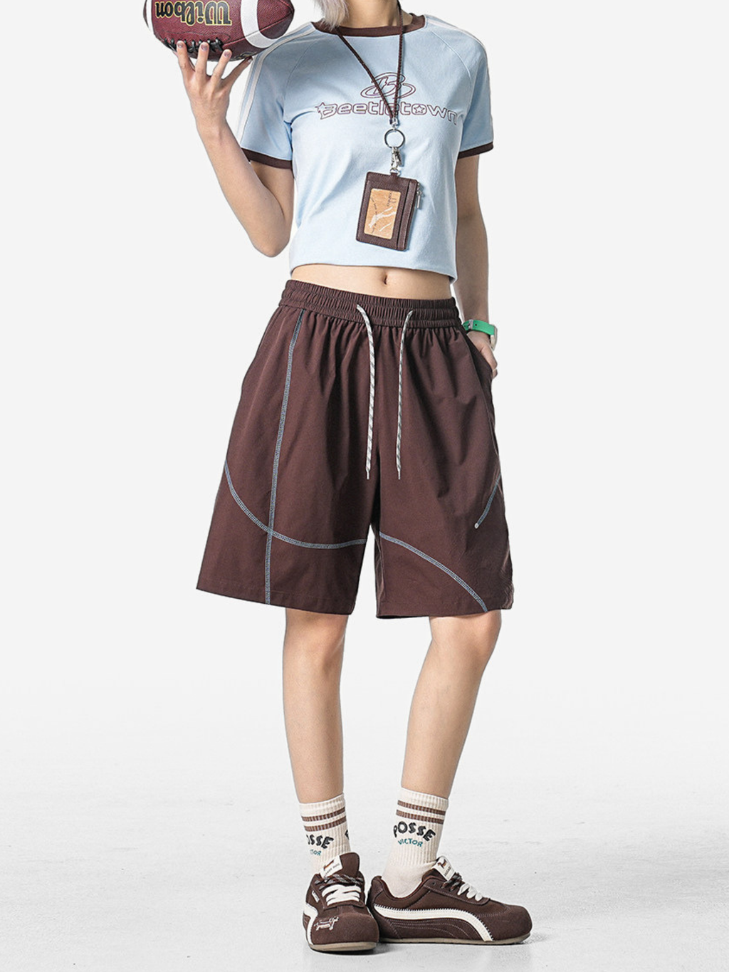 FoxLeap – Unisex-Sportshorts mit Kontrastnähten, leicht und atmungsaktiv