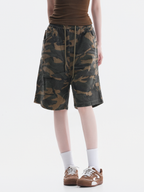 FoxCreek – Damen-Cargoshorts im gewaschenen Camouflage-Look