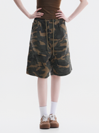 FoxCreek – Damen-Cargoshorts im gewaschenen Camouflage-Look