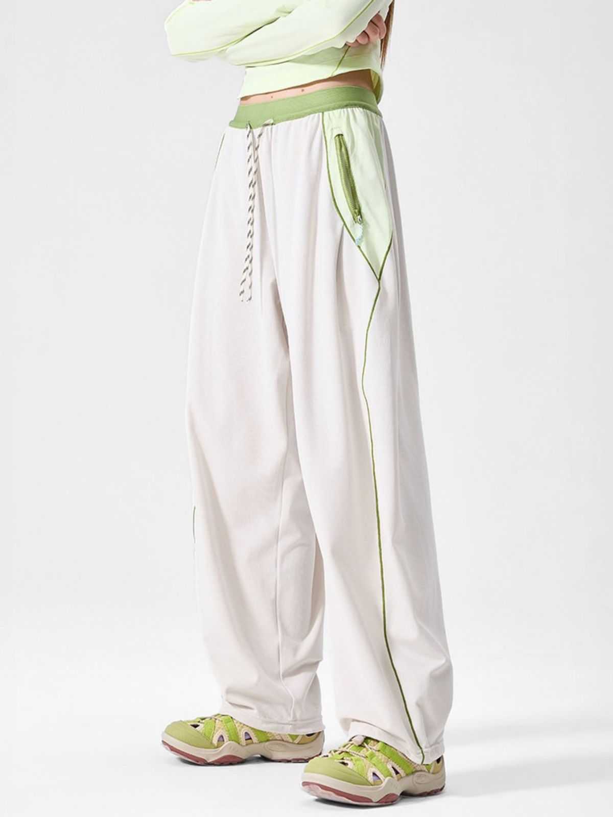RunFlow – Unisex-Fallschirmspringerhose mit Kontrastnähten, leicht und schnelltrocknend
