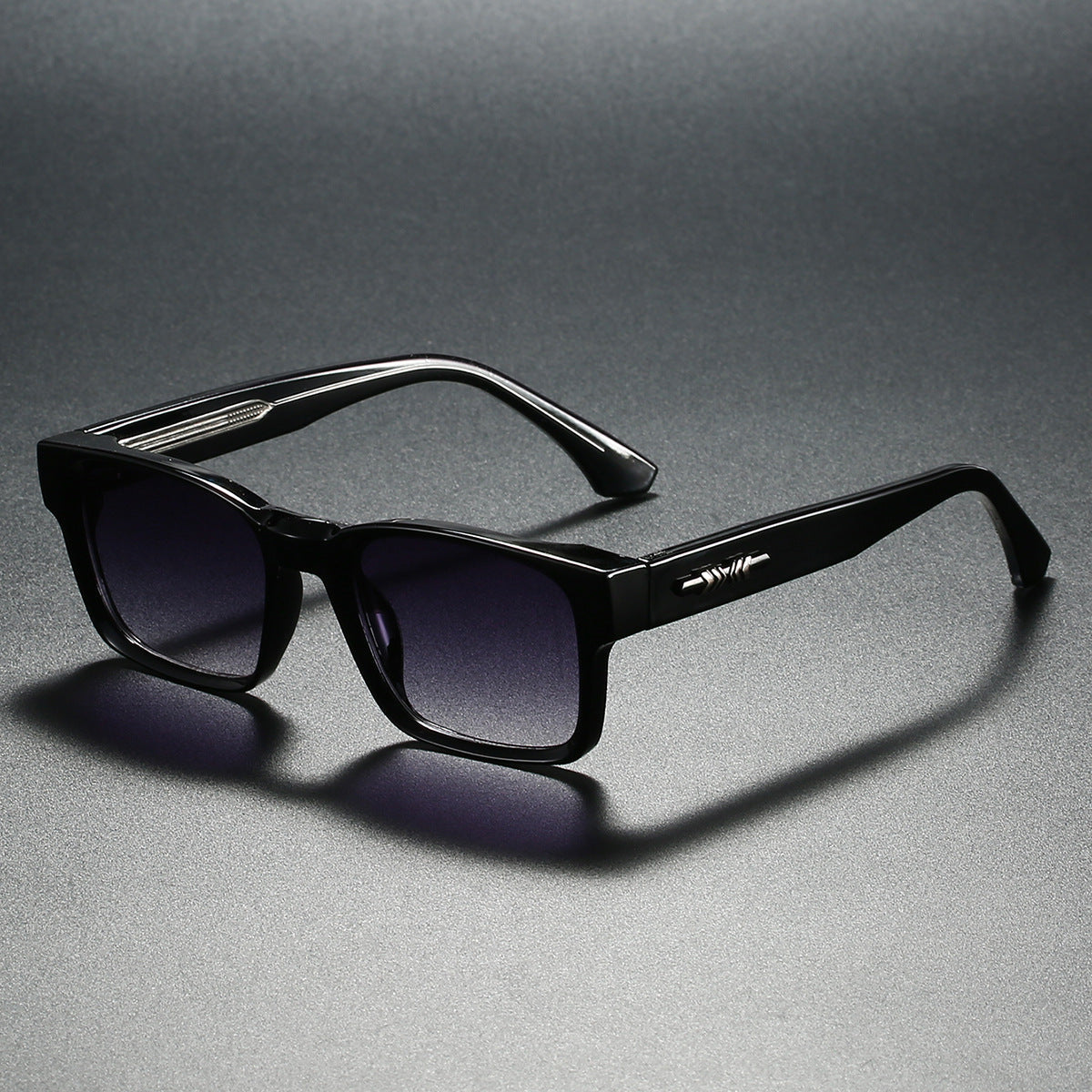 Colorblock-Sonnenbrille mit eckigem Rahmen und polarisierten Gläsern im Retro-Stil