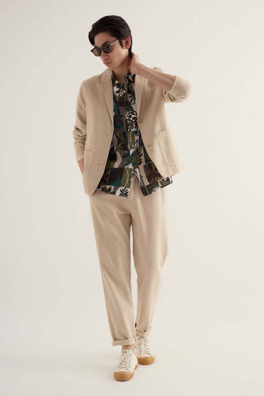 Herrenjacke Messack aus Baumwoll-Leinen-Mix