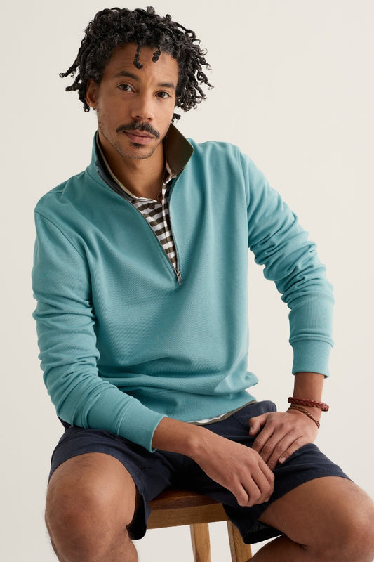 Men's Wood Moss Quarter Zip Sweatshirt