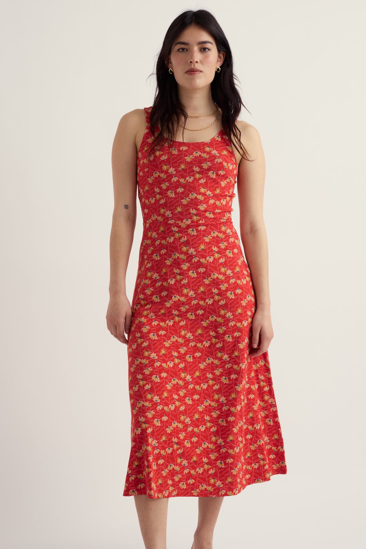 Sun Gleam Jersey-Midikleid