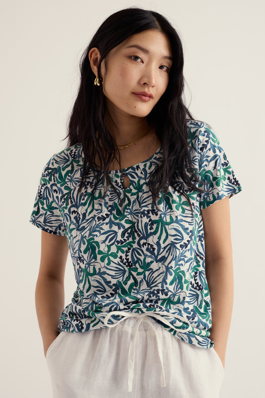 Appletree T-Shirt mit Schlüsselloch-Ausschnitt