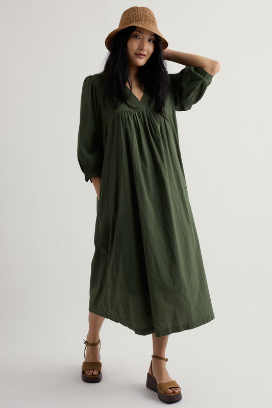 Earth Colours Kaftan Dress in GOTS-Certified Organic Cotton Voile