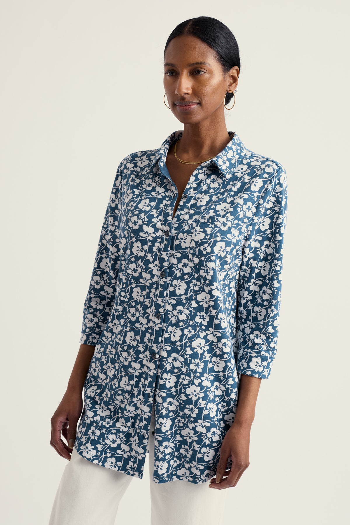Dove Plant 3/4 Sleeve Tunic