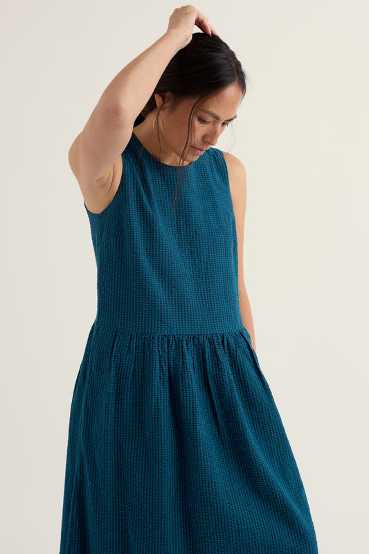 Ärmelloses Gingham-Kleid Brouse